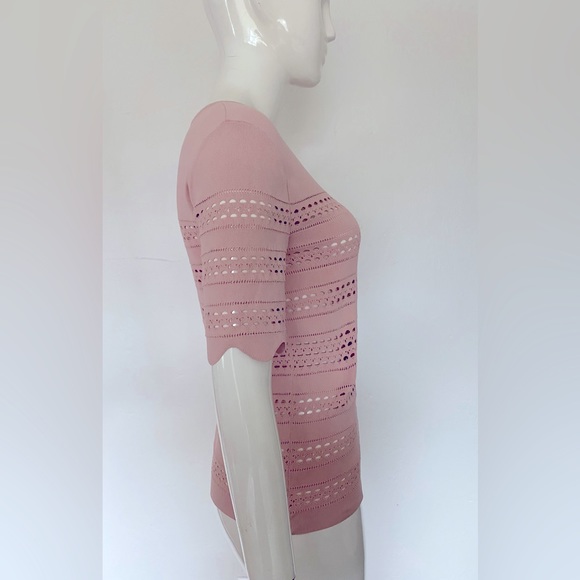 CHLOE BEIGE ROSE BLUSH PINK KNIT TOP SHIRT SIZE XS - Picture 6 of 10